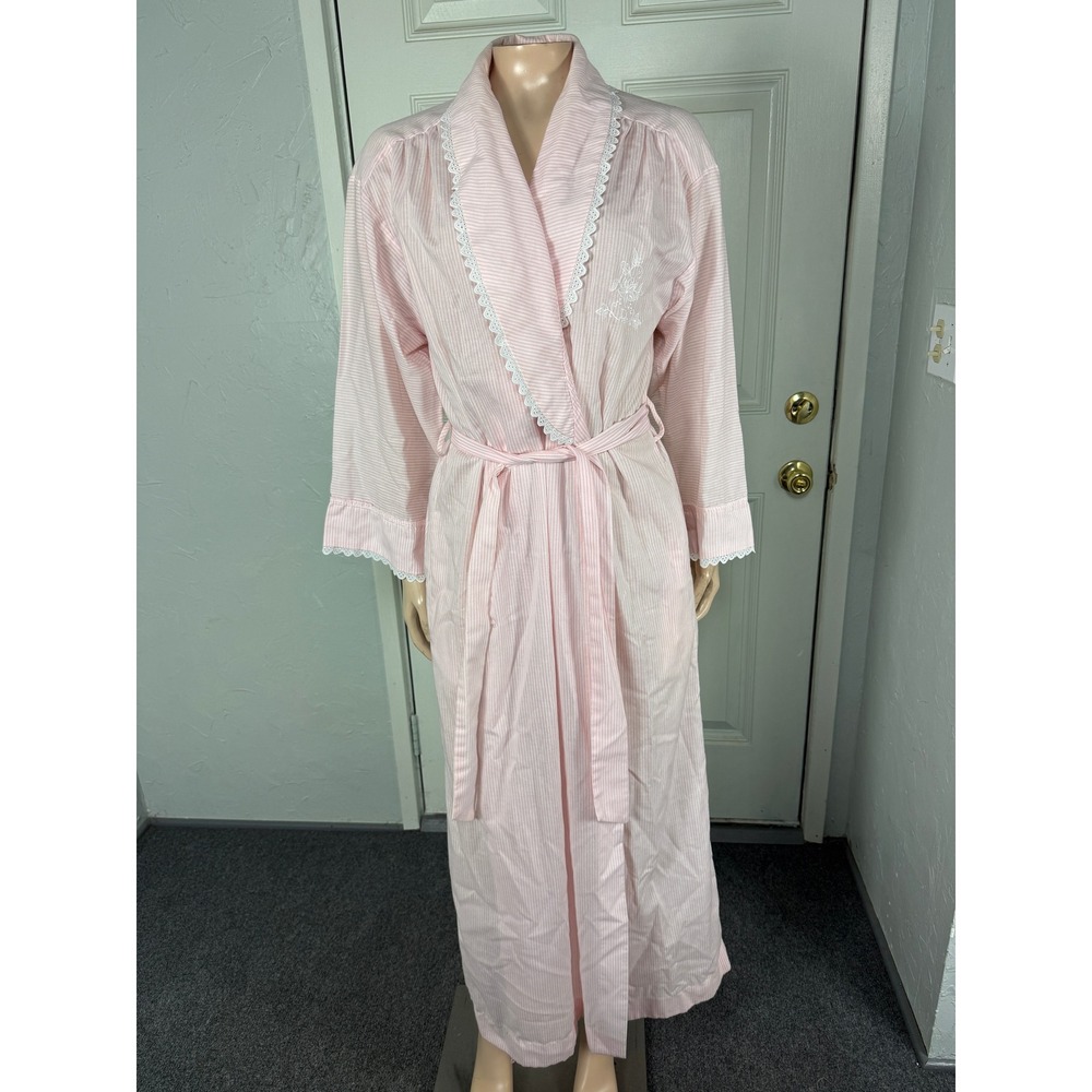 Vintage Christian Dior 80's Robe Dressing Gown Cotton Neiman Marcus One size UU3
